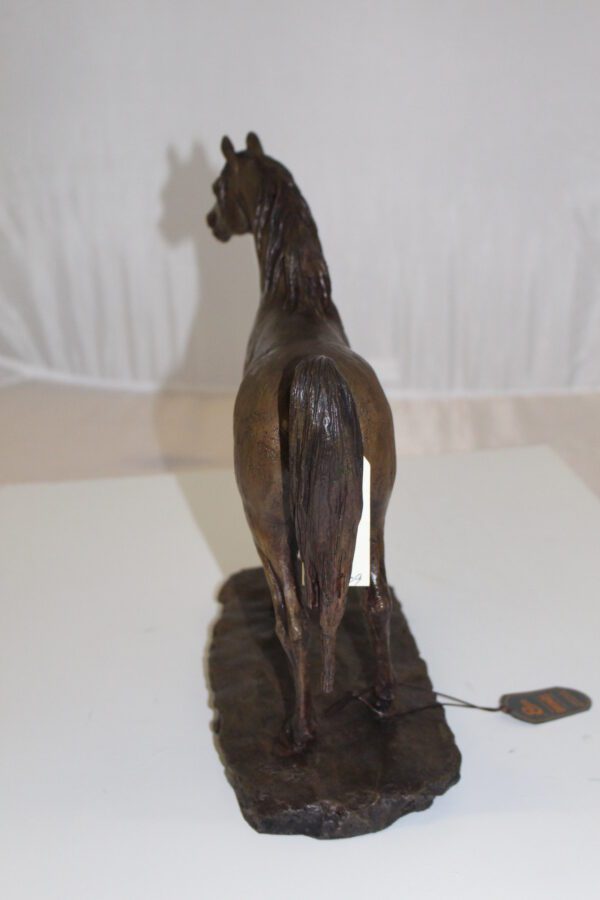 Horse Bronze Statue by Vidal -  Size: 15"L x 5.5"W x 14"H.