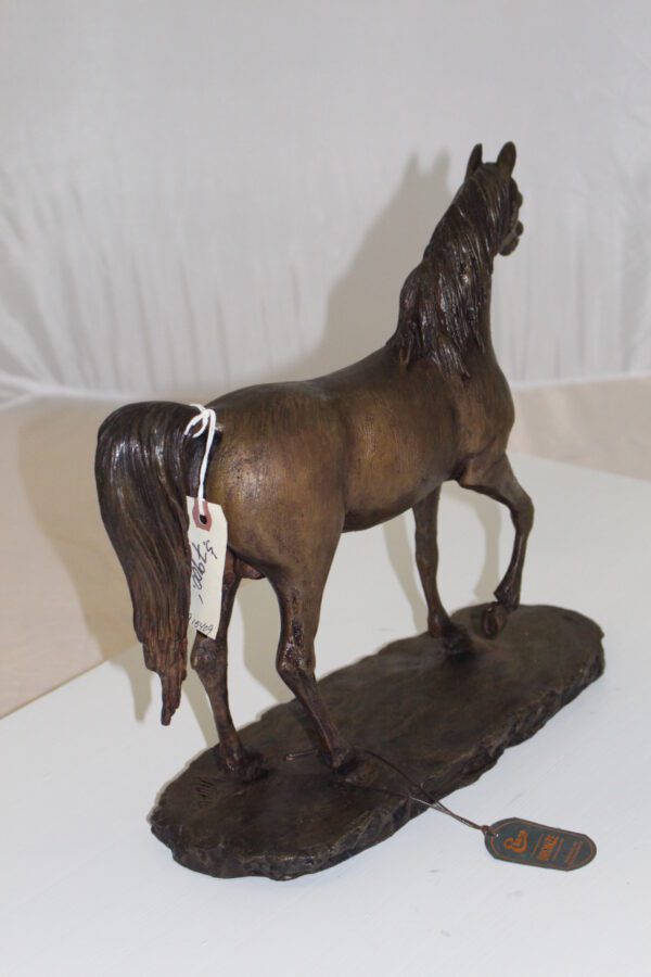Horse Bronze Statue by Vidal -  Size: 15"L x 5.5"W x 14"H.