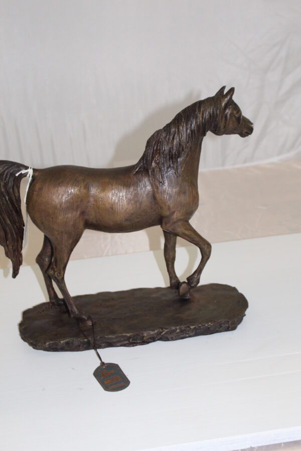 Horse Bronze Statue by Vidal -  Size: 15"L x 5.5"W x 14"H.