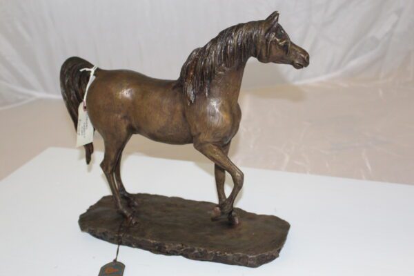 Horse Bronze Statue by Vidal -  Size: 15"L x 5.5"W x 14"H.