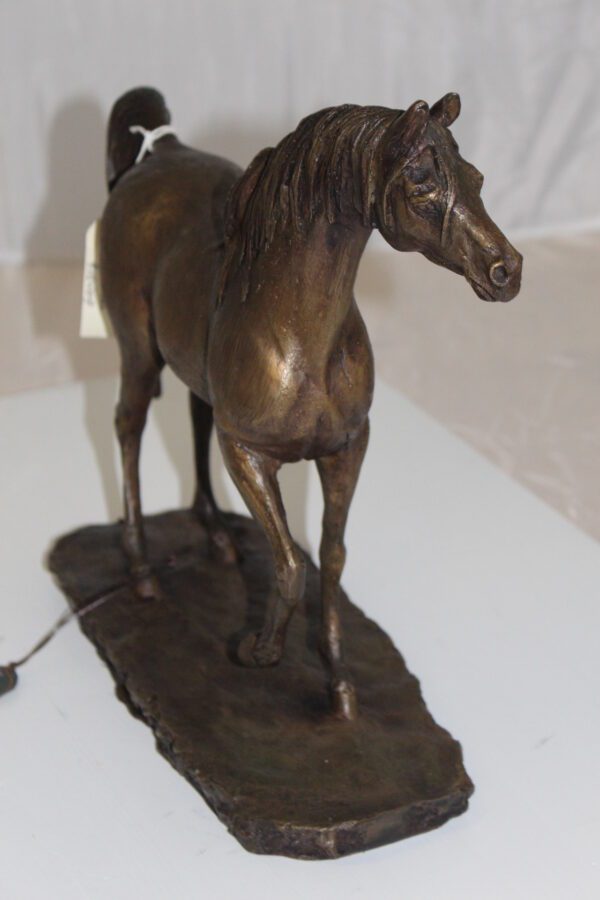 Horse Bronze Statue by Vidal -  Size: 15"L x 5.5"W x 14"H.