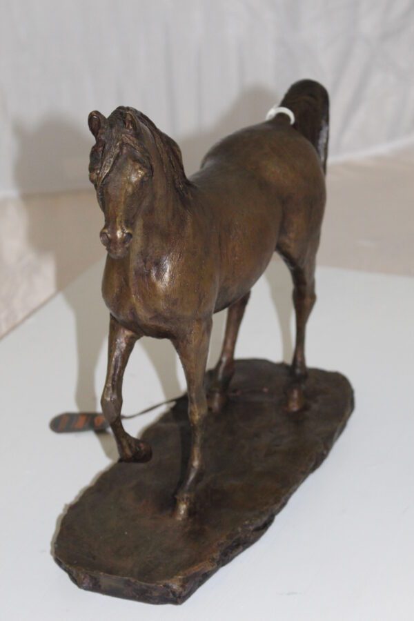 Horse Bronze Statue by Vidal -  Size: 15"L x 5.5"W x 14"H.