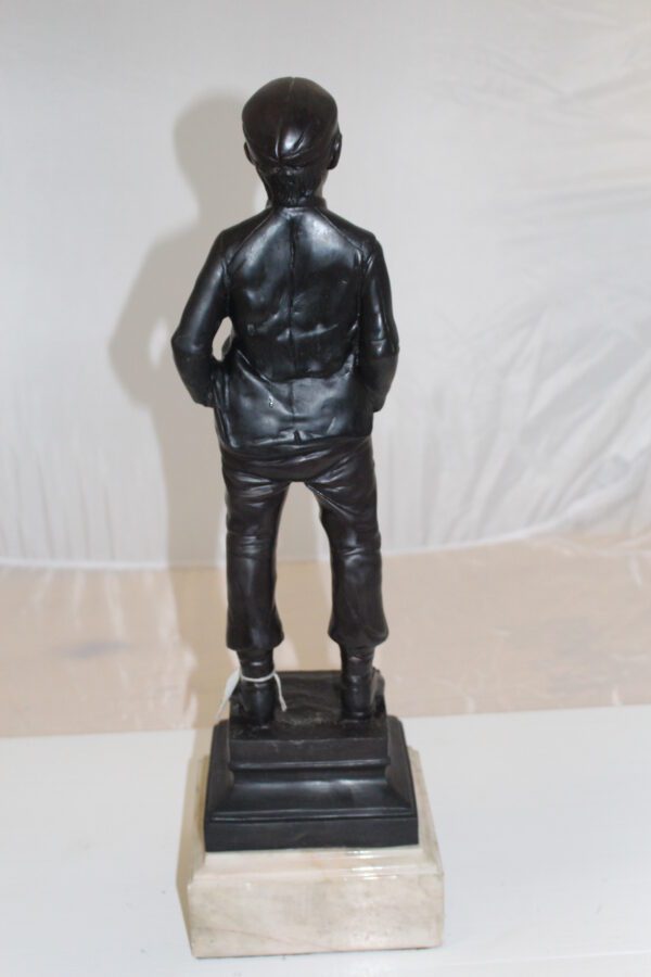 Boy standing Bronze Statue -  Size: 7.5"L x 7.5"W x 23.5"H.