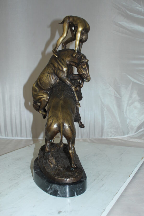 Buffalo Horse by Remington Bronze Statue -  Size: 14"L x 6"W x 20"H.