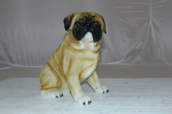 Pug Dog Bronze Statue -  Size: 12"L x 6"W x 11"H.