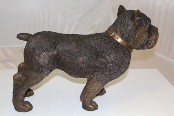 Terrier dog Bronze Statue -  Size: 19"L x 5"W x 14"H.