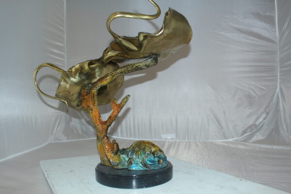 Double Monterey Bronze Statue -  Size: 14"L x 24"W x 21"H.