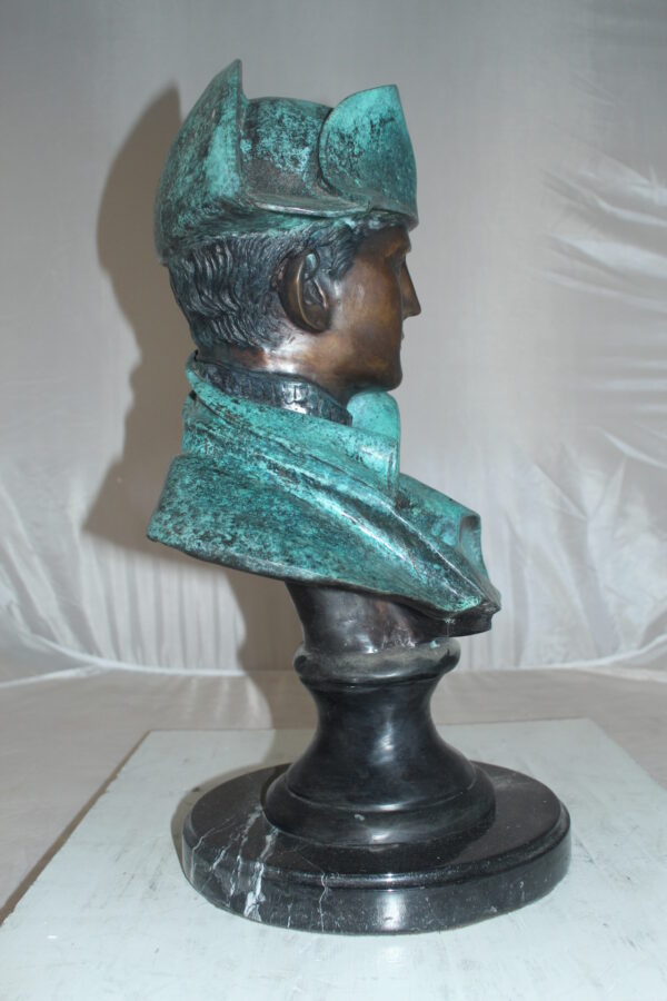 Napoleon Bust Bronze Statue -  Size: 14"L x 12"W x 24"H.