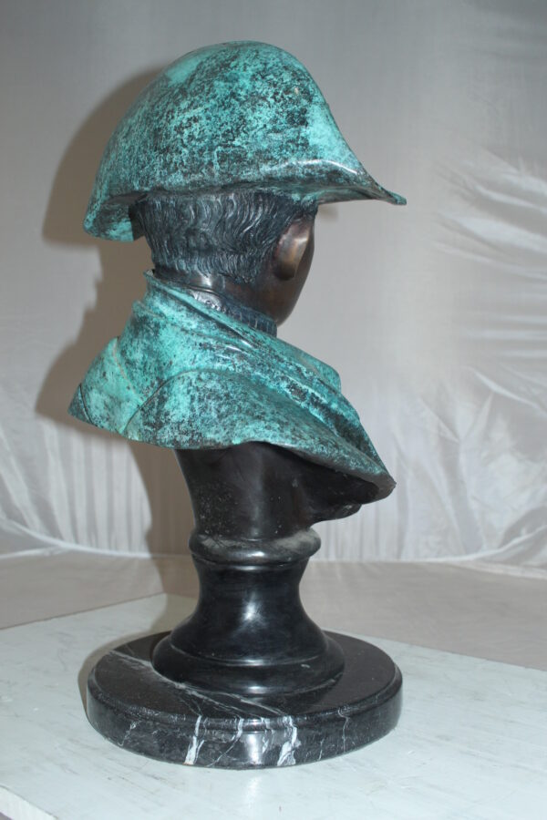 Napoleon Bust Bronze Statue -  Size: 14"L x 12"W x 24"H.