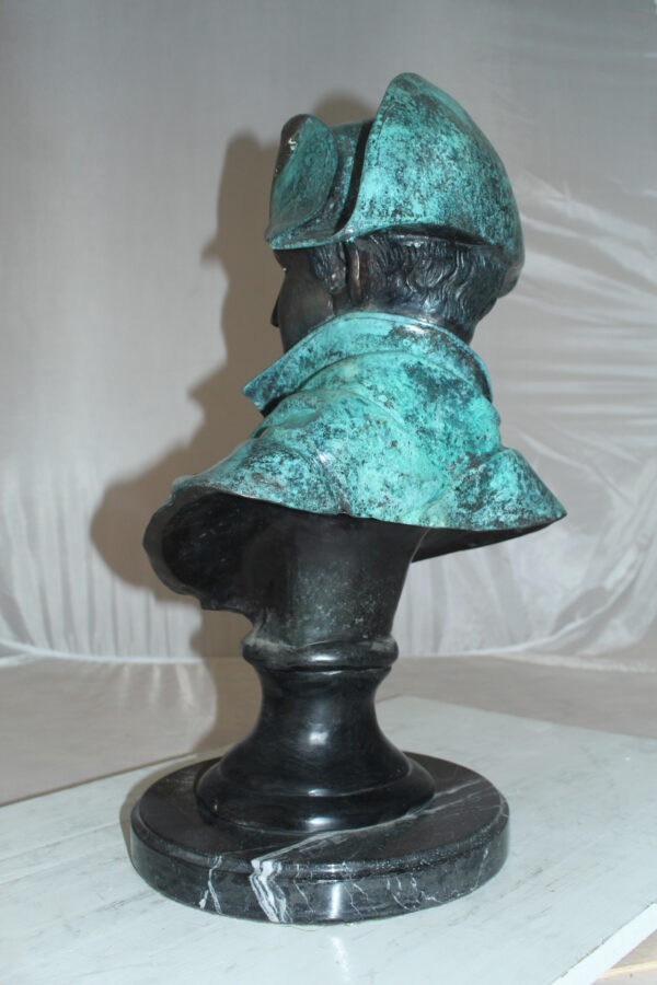 Napoleon Bust Bronze Statue -  Size: 14"L x 12"W x 24"H.
