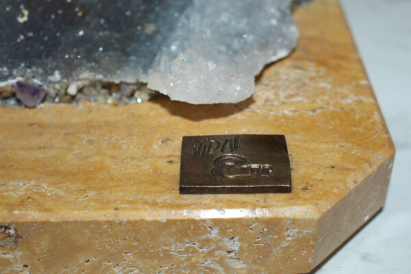Judith Bronze Statue on Amethyst stone by Vidal -  Size: 16"L x 10"W x 18"H.