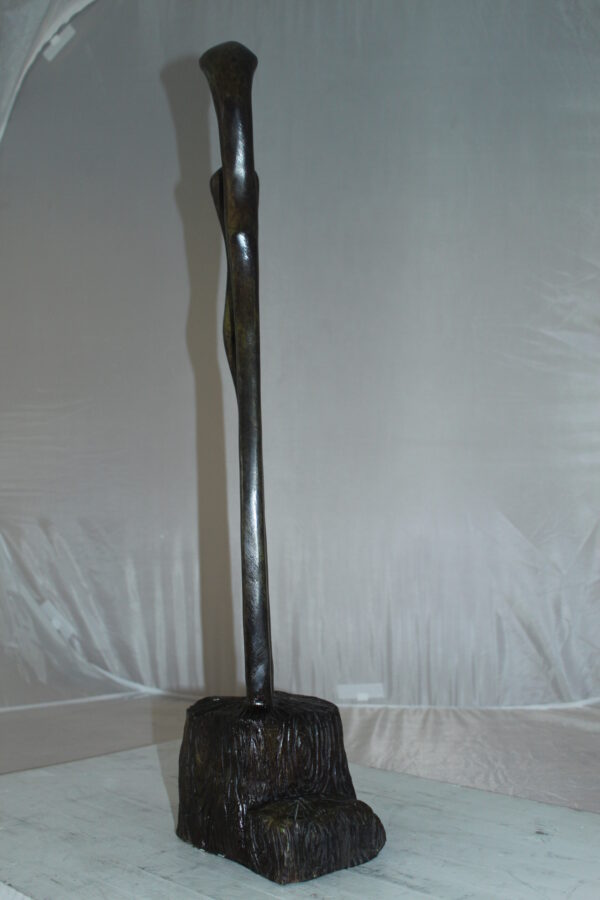 Male Female Abstract Bronze Statue -  Size: 6"L x 8"W x 31"H.