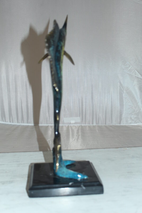 Single Sailfish Bronze Statue -  Size: 6"L x 6"W x 15"H.