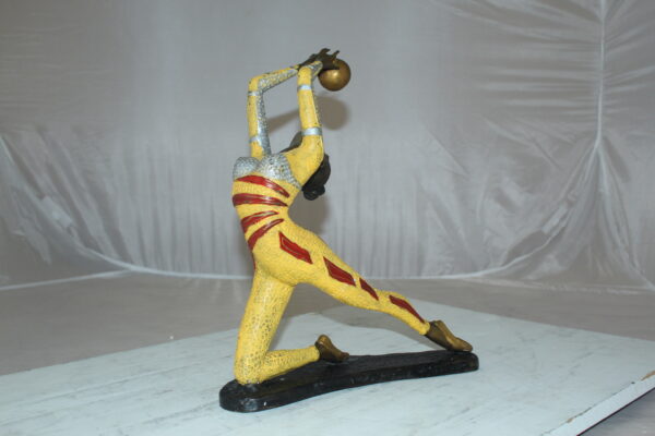 Ballet Dancer with a Ball Bronze Statue -  Size: 12"L x 6"W x 14"H.