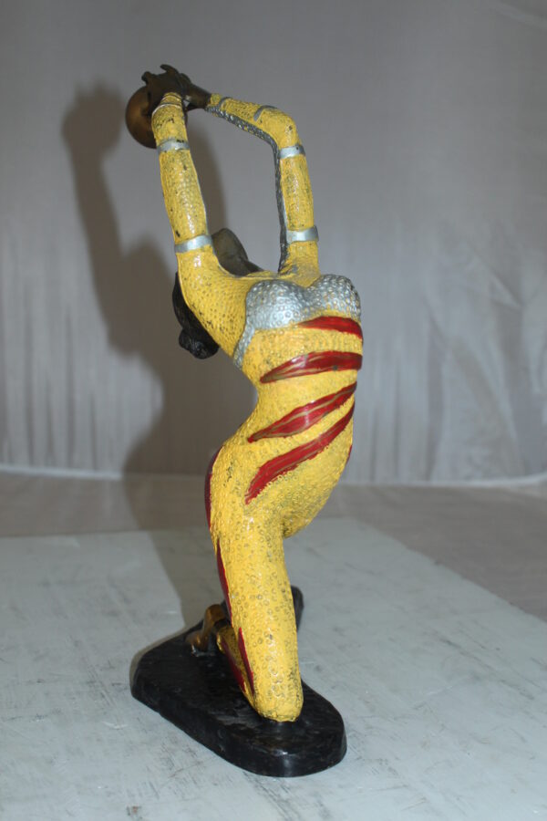 Ballet Dancer with a Ball Bronze Statue -  Size: 12"L x 6"W x 14"H.