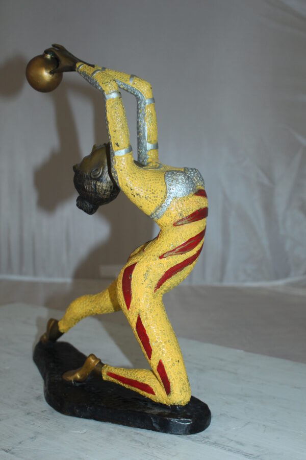 Ballet Dancer with a Ball Bronze Statue -  Size: 12"L x 6"W x 14"H.