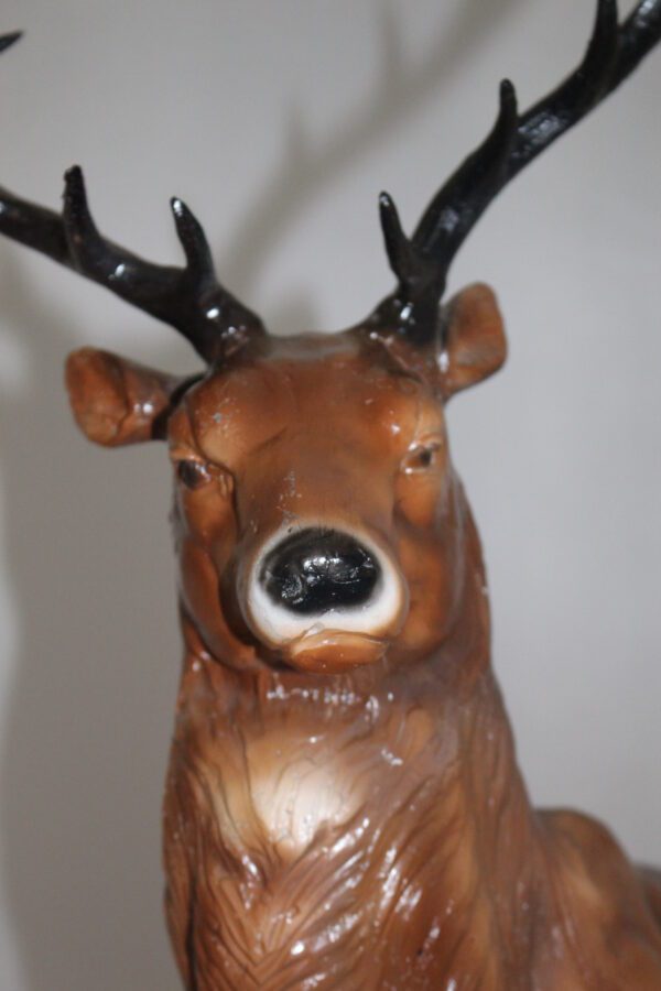 Two Deers Bronze Statue -  Size: 21"L x 13"W x 32"H.