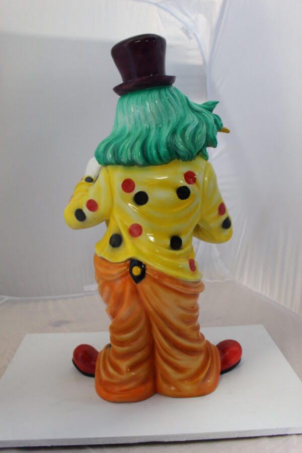 Clown Standing with Saxophone Bronze Statue -  Size: 20"L x 15"W x 36"H.