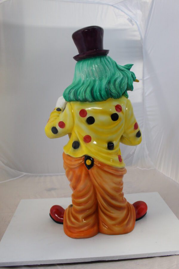 Clown Standing with Saxophone Bronze Statue -  Size: 20"L x 15"W x 36"H.