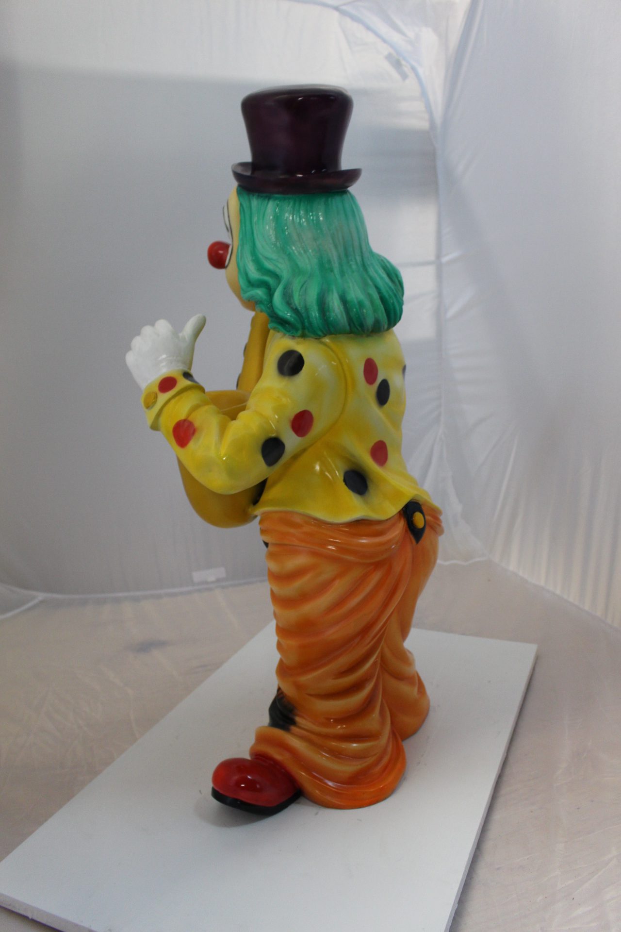 Clown Standing with Saxophone Bronze Statue - Size: 20L x 15W x 36H.