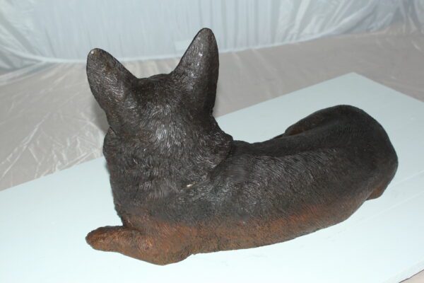 Corgi dog Bronze Statue -  Size: 20"L x 10"W x 11.5"H.