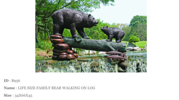 A bear walking Bronze Statue -  Size: 39"L x 12"W x 24"H.