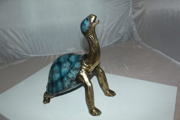 Turtle with special patina Bronze Statue -  Size: 14"L x 10"W x 15.5"H.