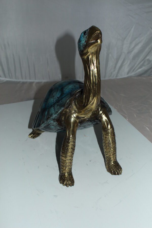 Turtle with special patina Bronze Statue -  Size: 14"L x 10"W x 15.5"H.