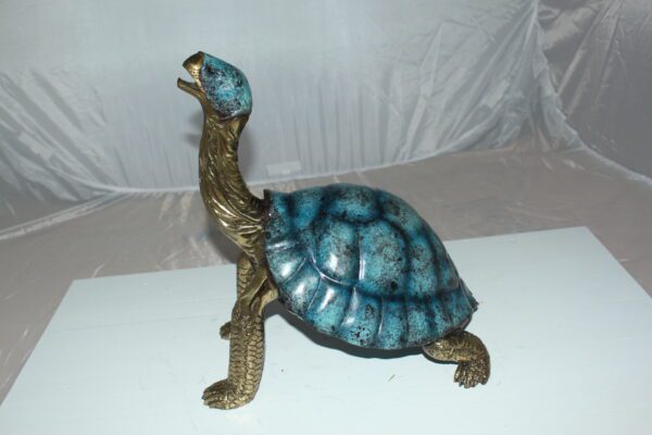 Turtle with special patina Bronze Statue -  Size: 14"L x 10"W x 15.5"H.