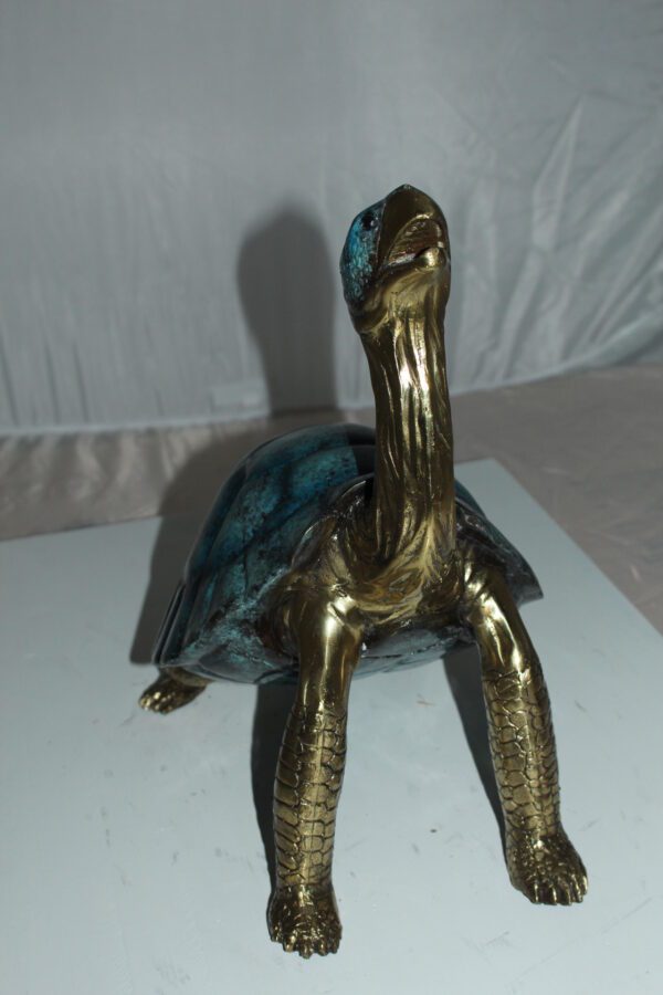 Turtle with special patina Bronze Statue -  Size: 14"L x 10"W x 15.5"H.