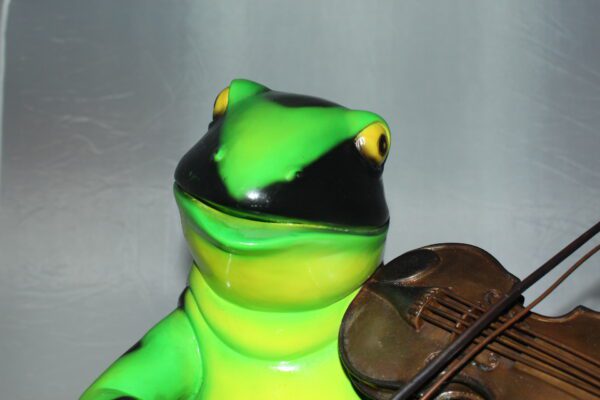 Frog plays violin Bronze Statue -  Size: 22"L x 17"W x 26"H.