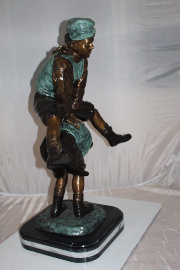 Leapfrog - large Bronze Statue -  Size: 26"L x 14"W x 34"H.