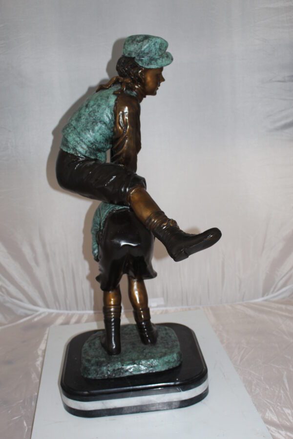 Leapfrog - large Bronze Statue -  Size: 26"L x 14"W x 34"H.