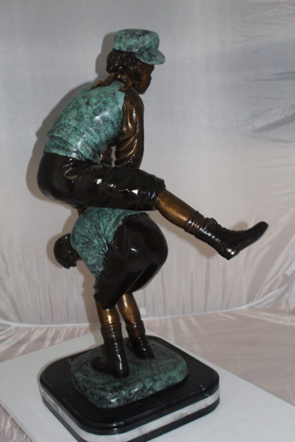 Leapfrog - large Bronze Statue -  Size: 26"L x 14"W x 34"H.