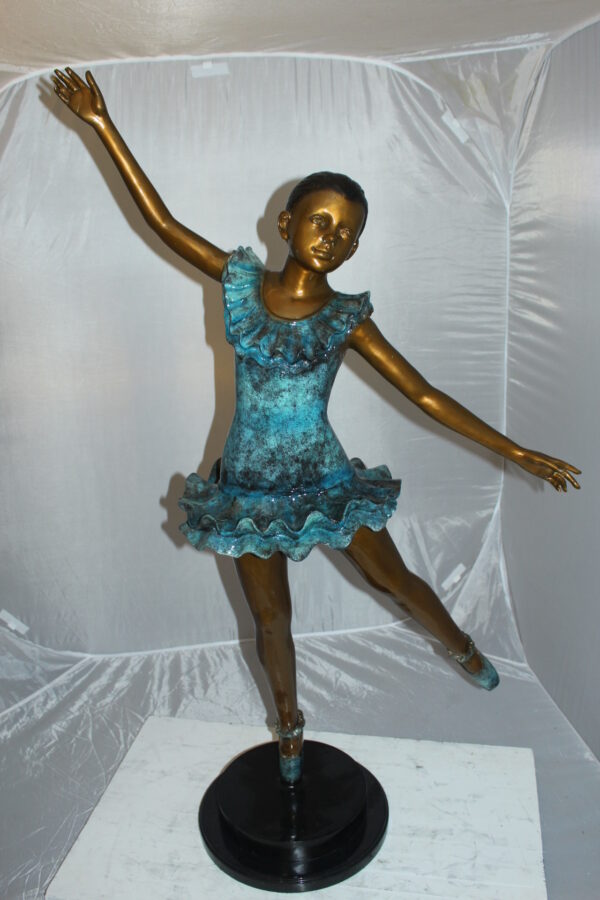 Ballerina Bronze Statue Bronze Statue -  Size: 34"L x 15"W x 46"H.