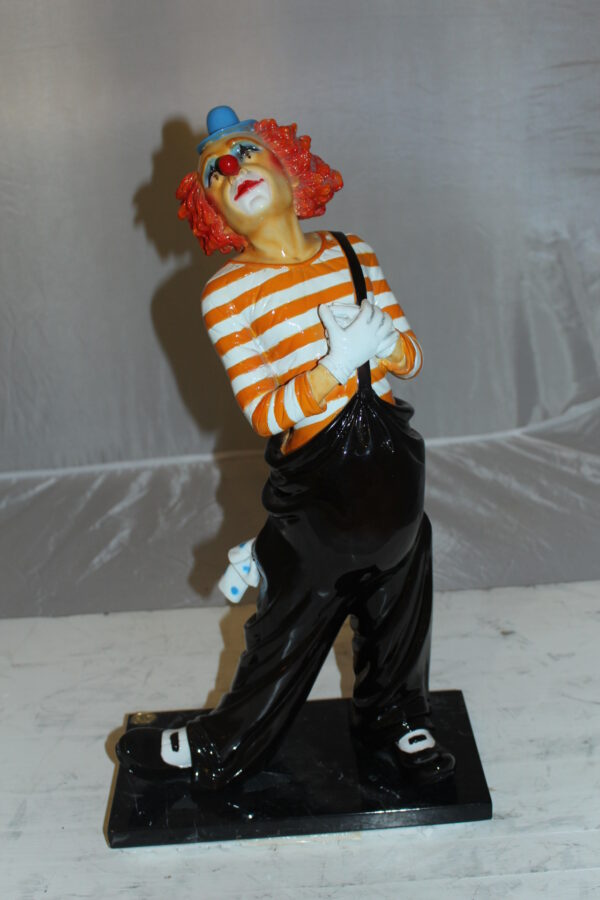 Clown - small Bronze Statue -  Size: 12"L x 6"W x 23"H.