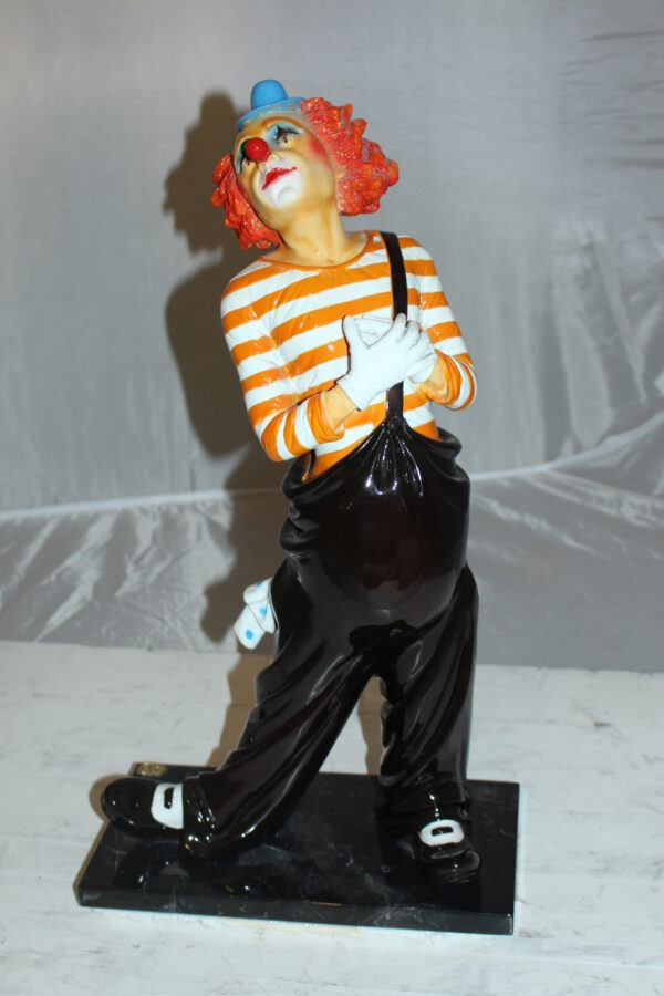 Clown - small Bronze Statue -  Size: 12"L x 6"W x 23"H.