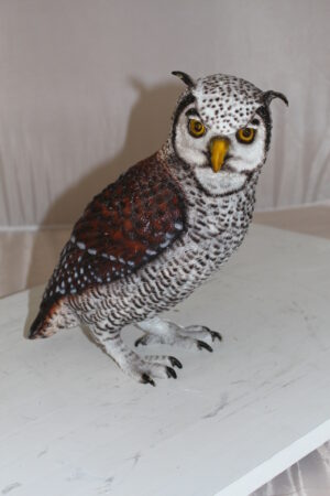 Owl Bronze Statue -  Size: 12"L x 6"W x 12"H.