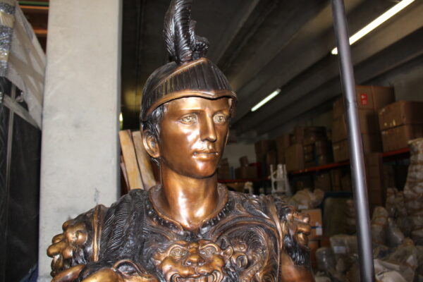 Pair of Roman Warrior lamps Bronze Statues -  Size: 33"L x 24"W x 96"H.