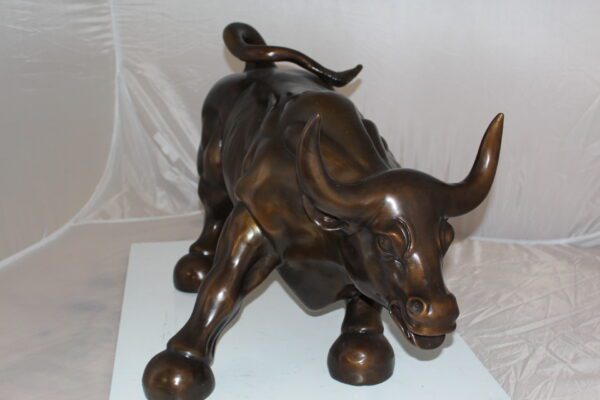 Wall street Bull -large Bronze Statue -  Size: 28"L x 16"W x 22"H.