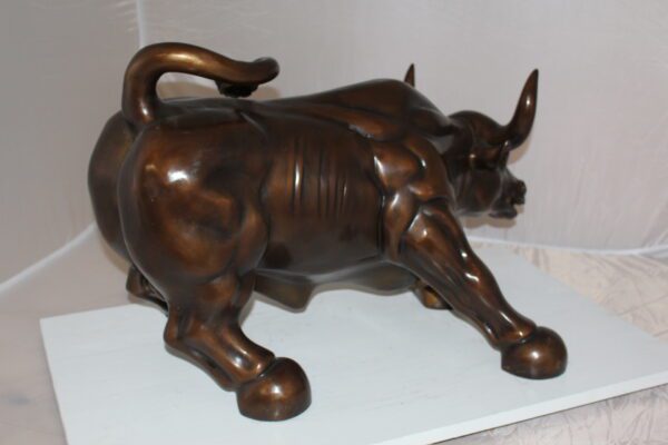 Wall street Bull -large Bronze Statue -  Size: 28"L x 16"W x 22"H.