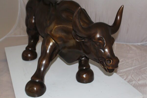 Wall street Bull -large Bronze Statue -  Size: 28"L x 16"W x 22"H.