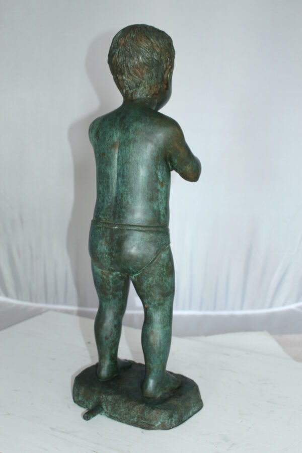 Boy with Sponge Bronze Statue -  Size: 8"L x 9"W x 22"H.