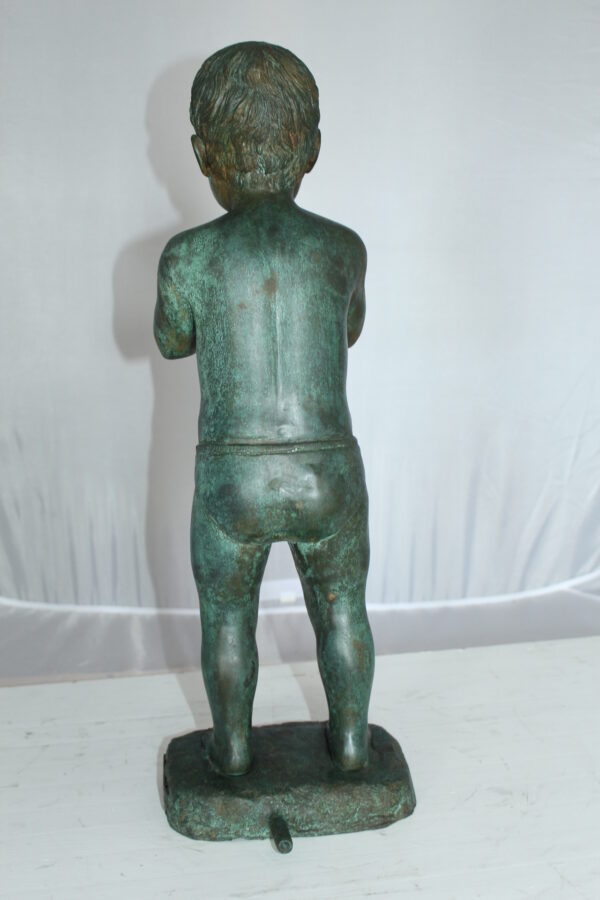 Boy with Sponge Bronze Statue -  Size: 8"L x 9"W x 22"H.