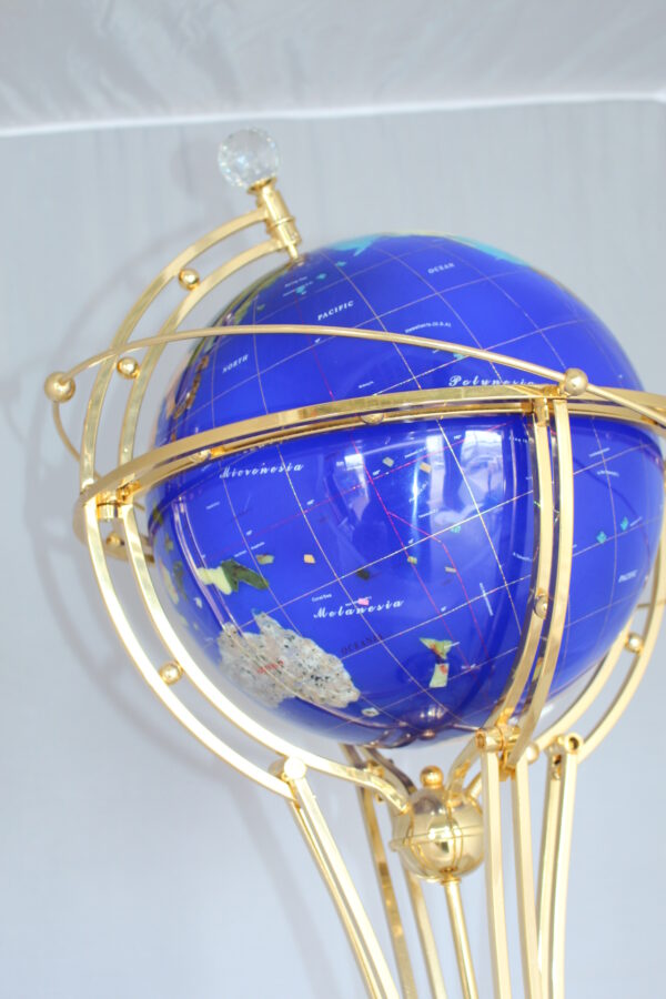 Illuminated Blue Ocean World Globe Rotating by motor -  18"L x 18"W x 42"H.