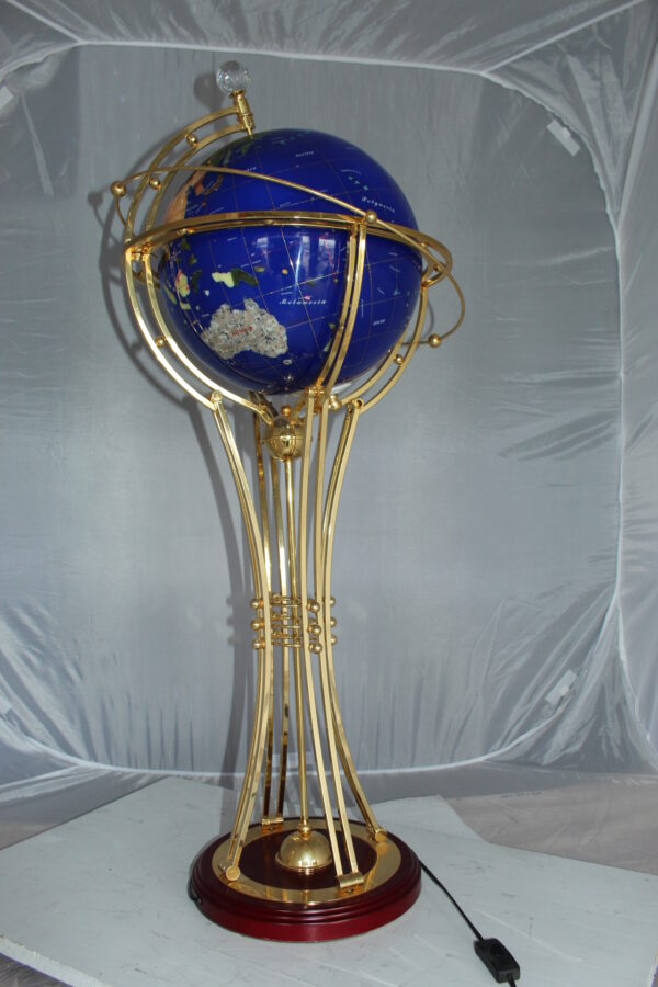 Illuminated Blue Ocean World Globe Rotating by motor -  18"L x 18"W x 42"H.