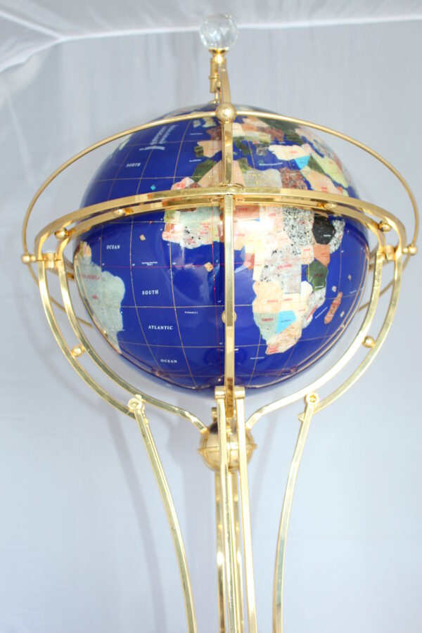 Illuminated Blue Ocean World Globe Rotating by motor -  18"L x 18"W x 42"H.