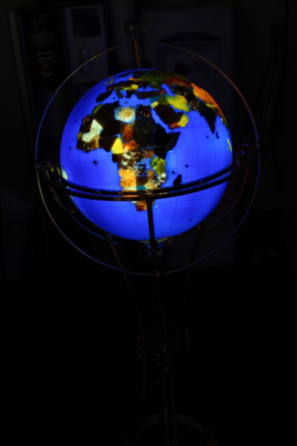 Illuminated Blue Ocean World Globe Rotating by motor -  18"L x 18"W x 42"H.