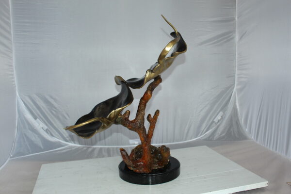 Two Manta Ray Raging Bronze Statue -  Size: 17"L x 12"W x 22"H.