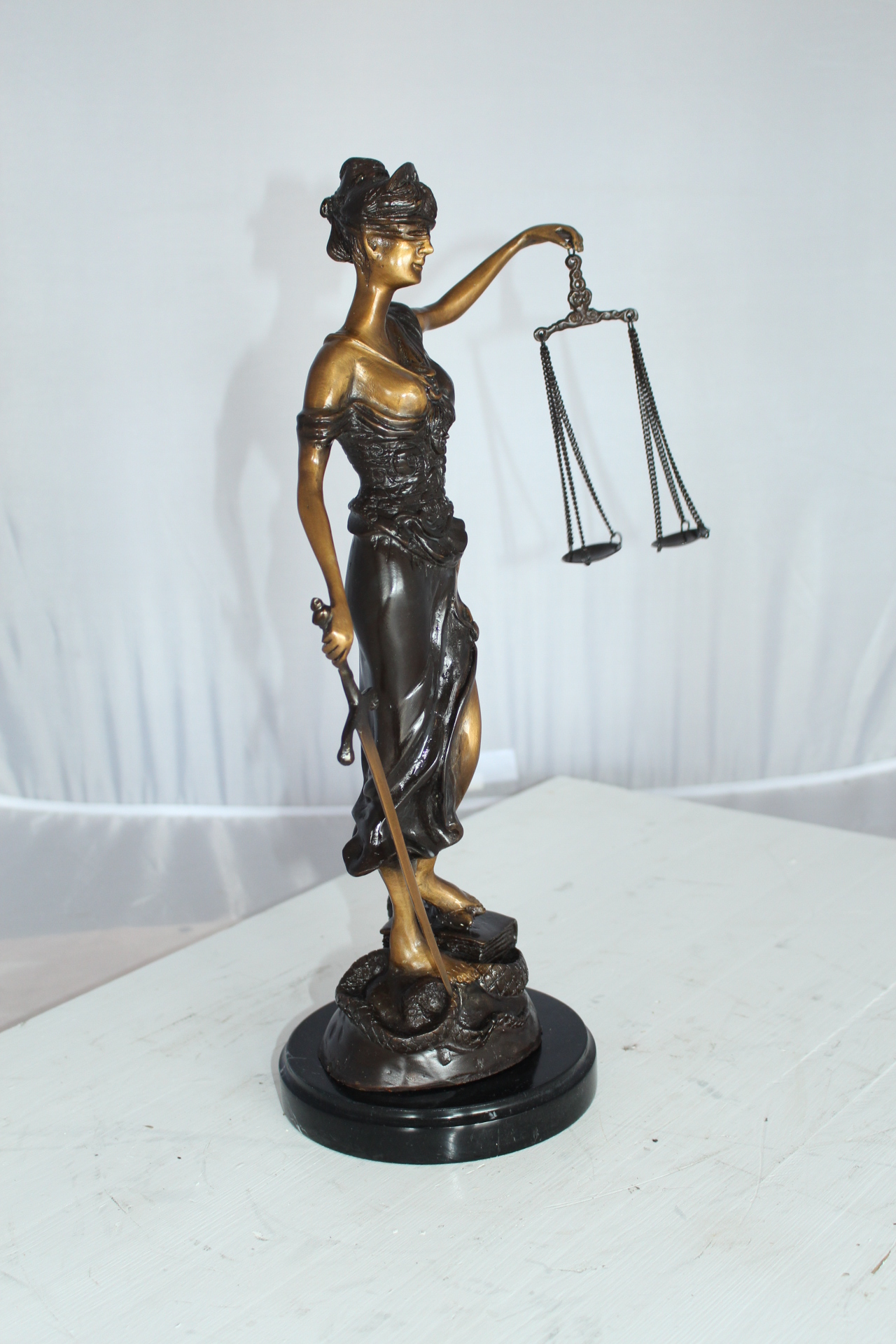 Lady Justice Bronze Size: x 6"W x 18"H. - NiFAO